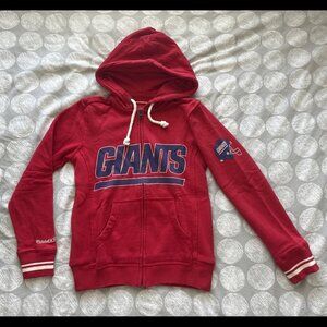Mitchell & Ness New York Giants NFL Football Ladies Full Zip Hooded Sweater Sz S